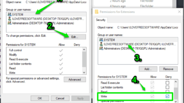 set deny option for write permission