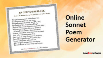 Online Sonnet Poem Generator