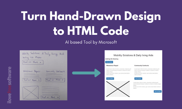 Convert Hand-Drawn Design into HTML Code Free with AI from Microsoft