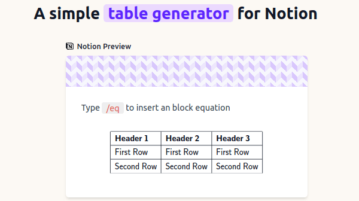 Generate Tables for Notion Pages Online with this Free Table Generator