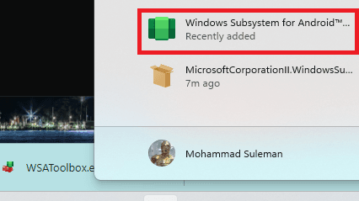 Windows Subsystem for Android Installed