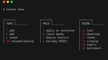 Free Command Line Kanban Board to Track Work Progress Kanban.bash