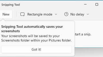 Snipping Tool Notice