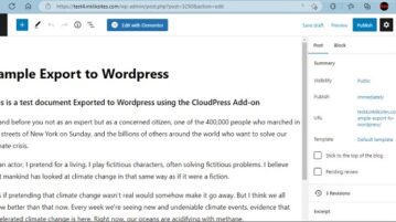 Exported content in Wordpress