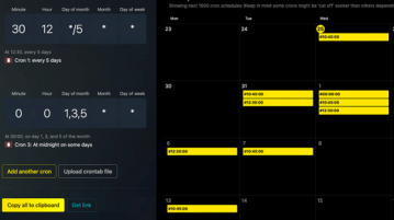 Free Online Cron Expression Editor and Debugger Cron Tool