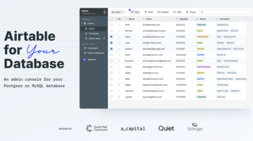 Free Airtable Like Admin Panel for MySQL, Postgres Plato