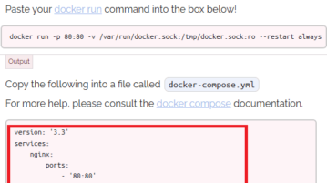 Composerize Docker Compose Generated